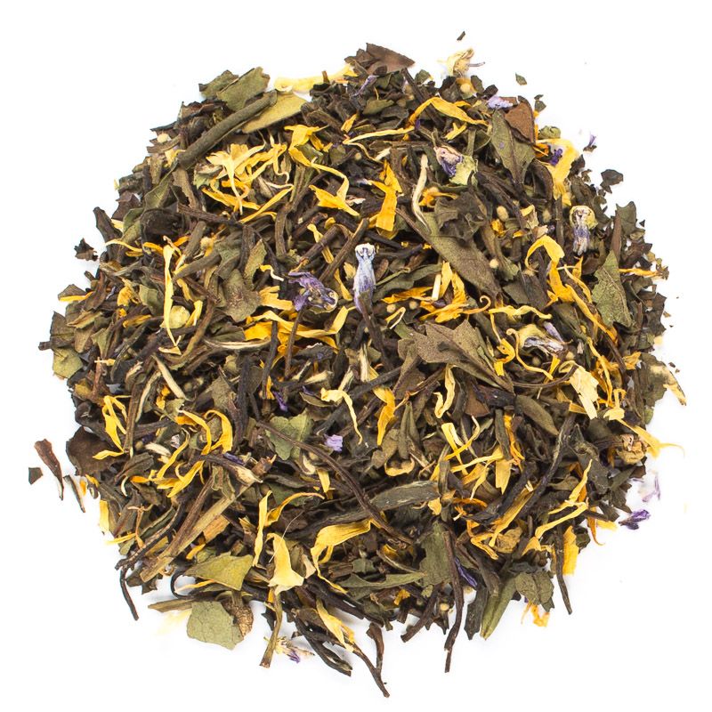 Flavored loose white tea